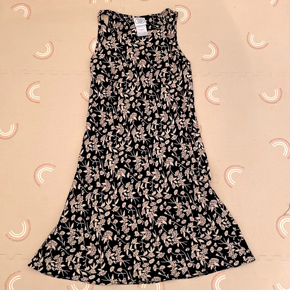 Vintage 90s Sundress Laura Ashley Bias Cut Black Floral